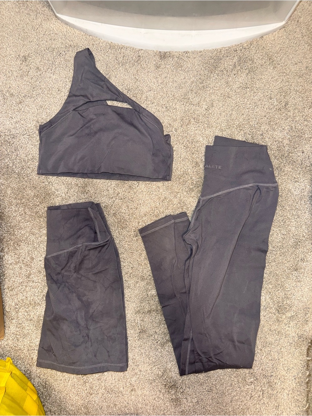 Alphalete alphalux shorts, leggings, bra set